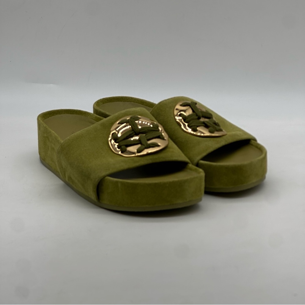 Tory Burch Woven Double T Suede Platform Sandals. Size 9 - Picture 8 of 10